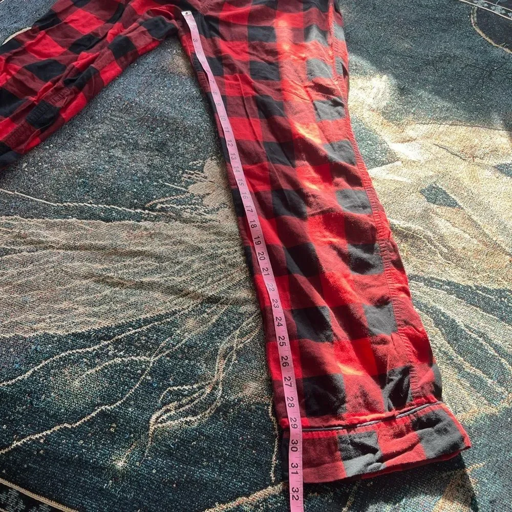 J.Crew Red Black Buffalo Plaid Flannel Pajama Pants Men’s Small Cotton Lounge